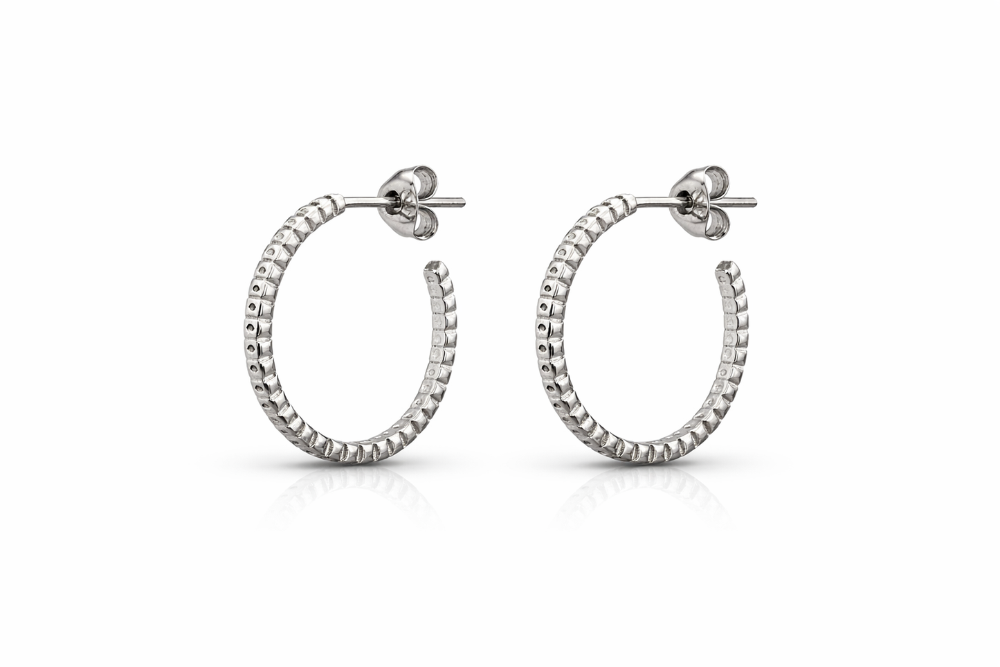 Argollas de Plata 925 con Relieve Tallado