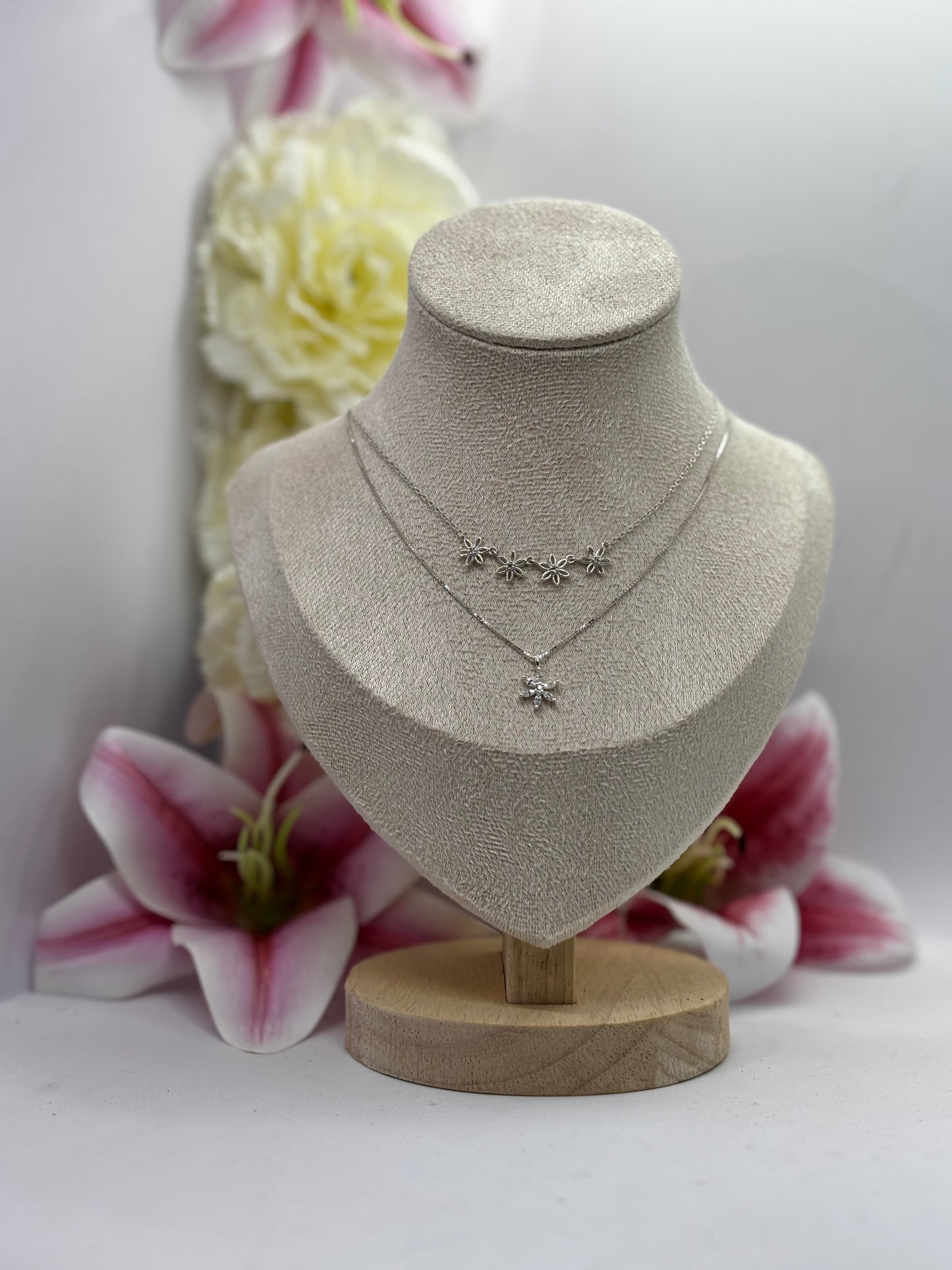 Collar doble de plata fina