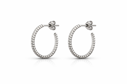 Argollas de Plata 925 con Relieve Tallado