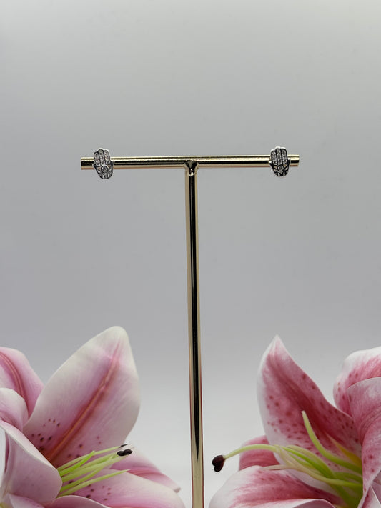 Aros mano de Fátima de plata