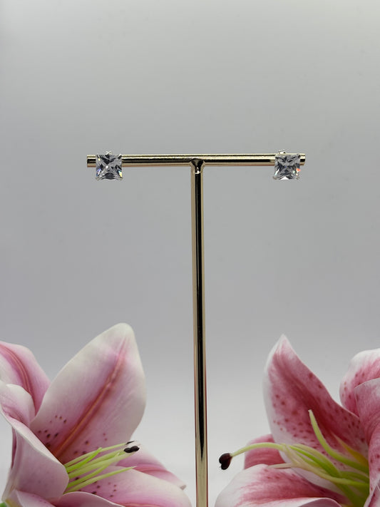 Aros de plata cuadrados